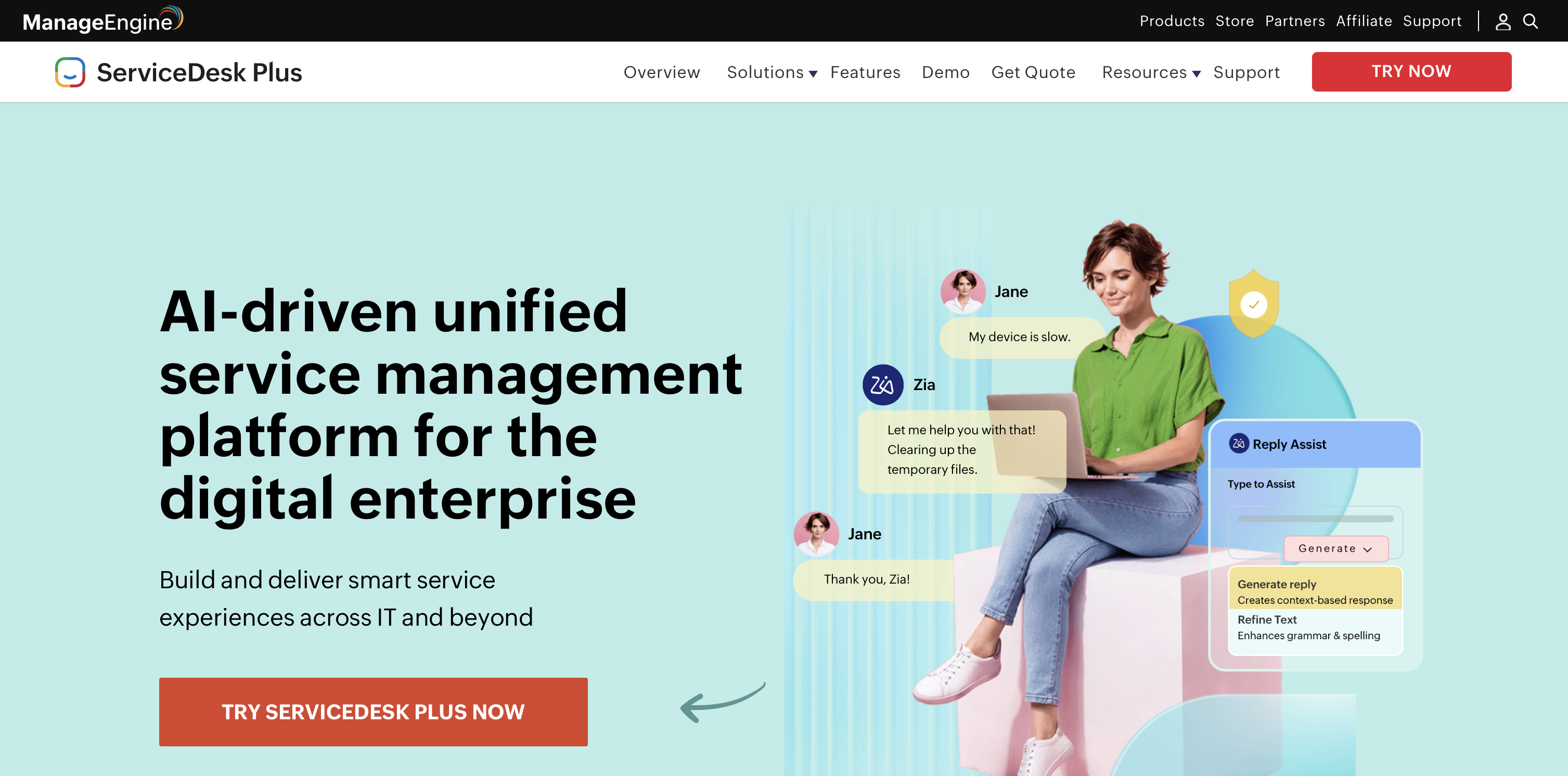manage-engine-homepage